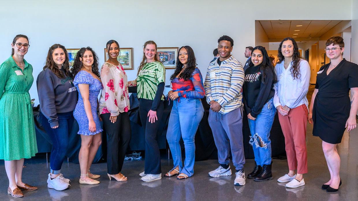 Students at scholarship reception